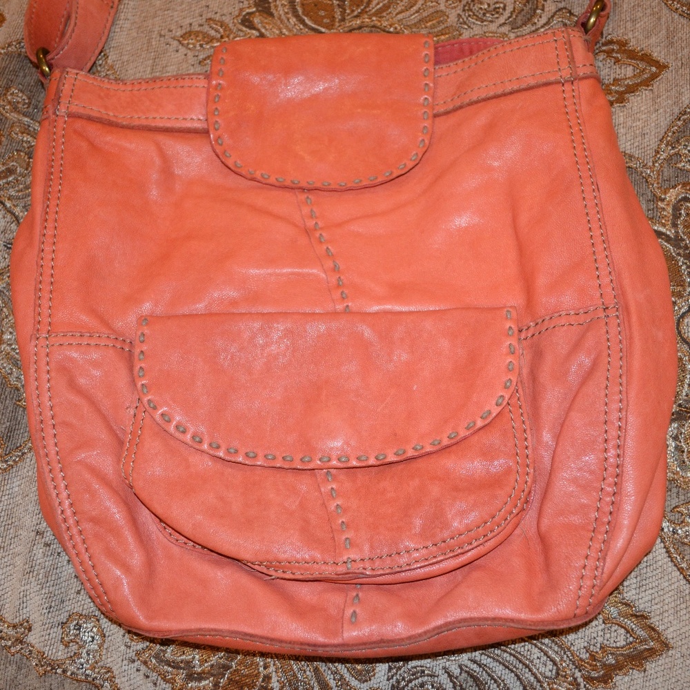 Vintage rustic orange Lucky brand crossbody